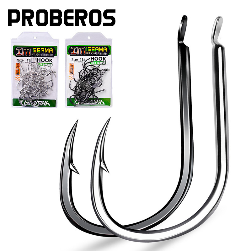 Fishing Hook Offset - PROBEROS 30 Chiếc Thép Carbon Cao