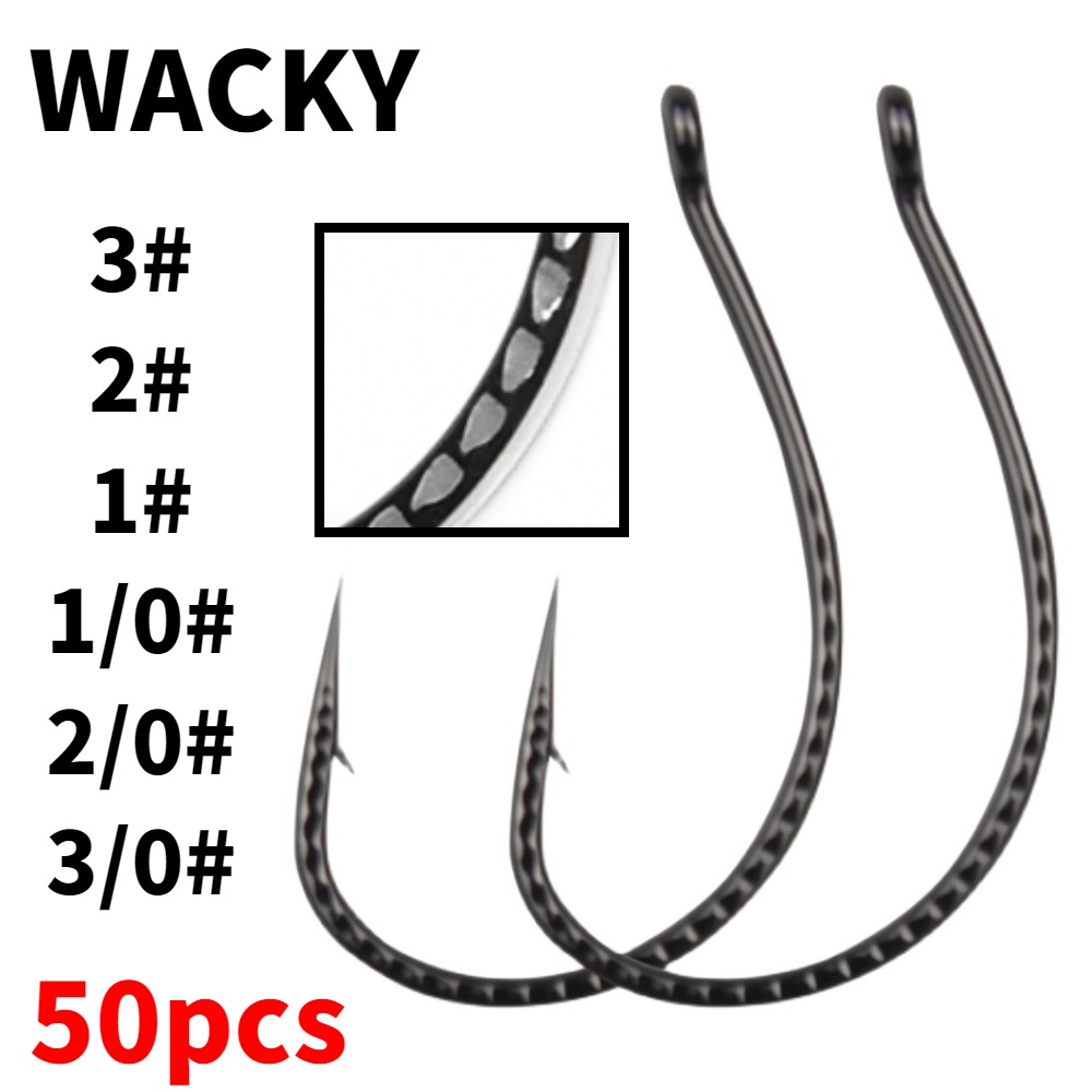 Fishing Hook Barbless - 50pcs Wacky Hooks High Carbon Steel