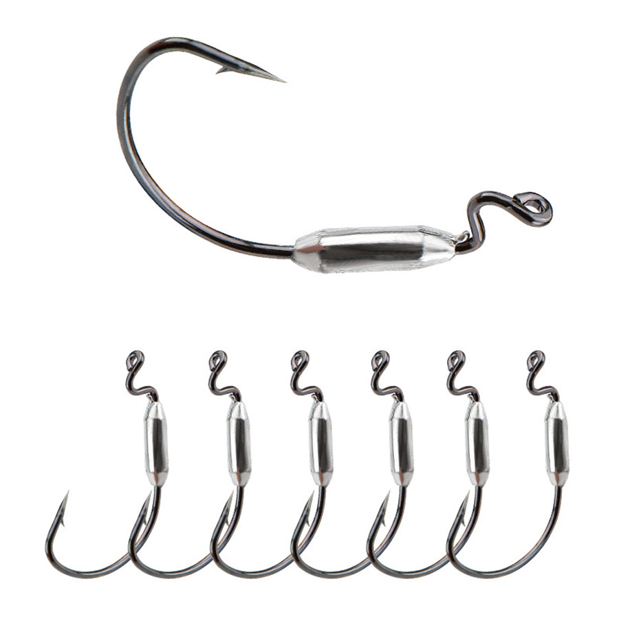 5pcs Soft Worm Lure 1/0# 2/0#  - đánh giá và giá Fishing Hook Offset