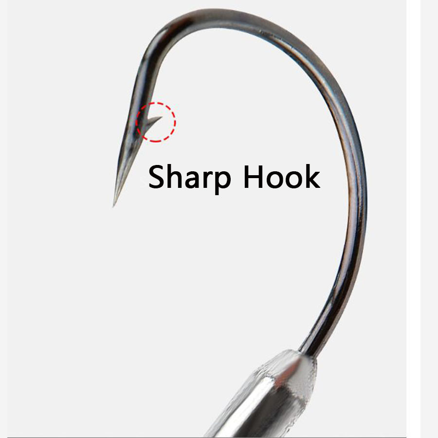 5pcs Soft Worm Lure 1/0# 2/0#  - đánh giá và giá Fishing Hook Offset