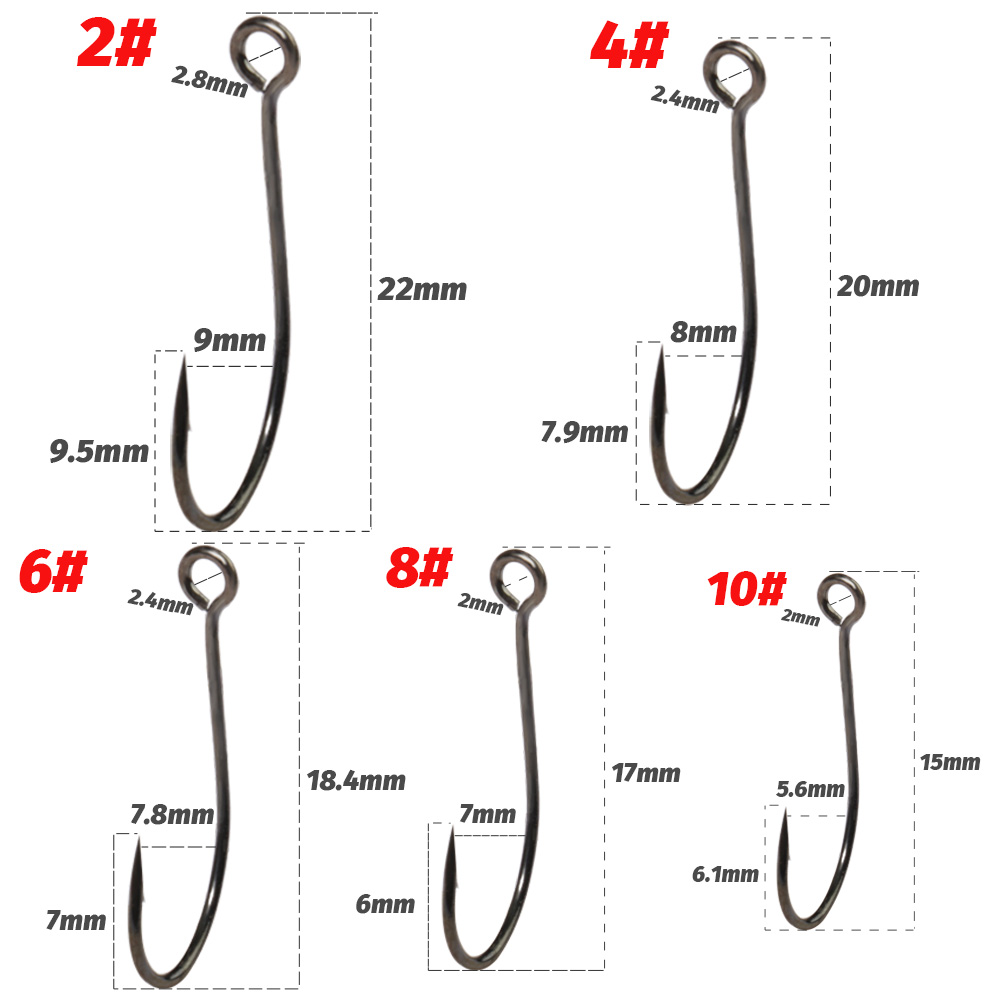 20PCS Big Ring Single Hooks 2# - đánh giá và giá Fishing Hook Circle