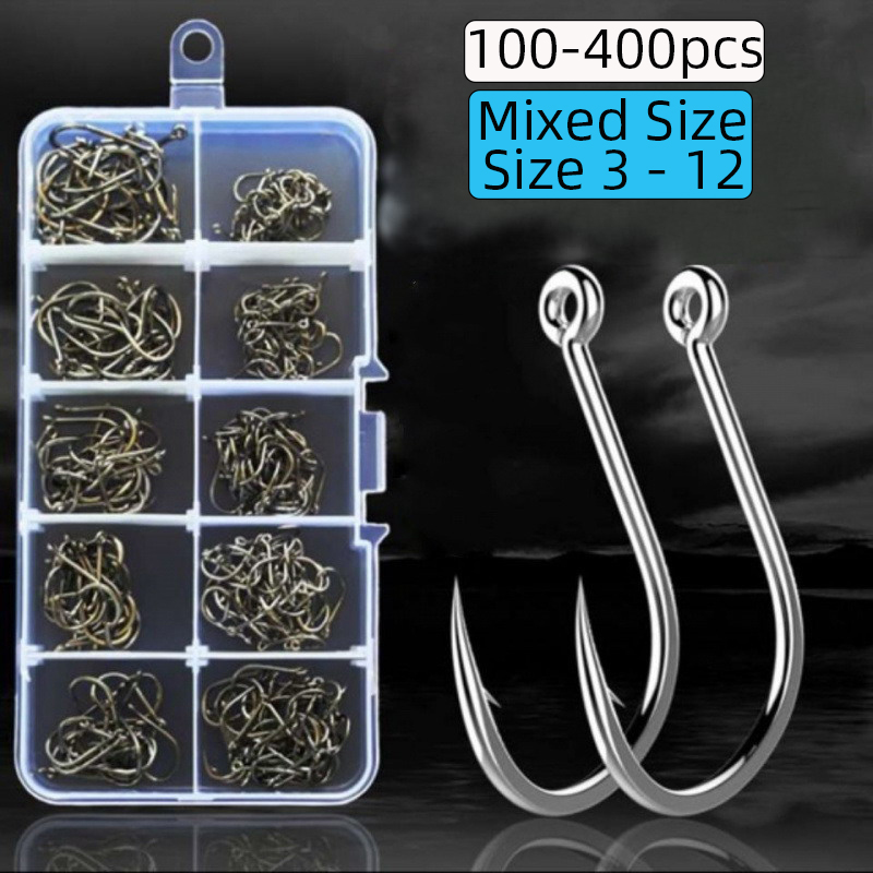 100-400pc/Box 3#-12# Carp Fish - đánh giá và giá Fishing Hook Circle