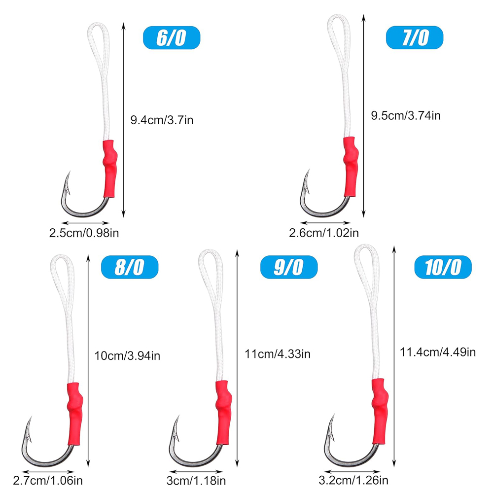 5Pcs 1/0-10/0 Slow jig assist  - đánh giá và giá Fishing Hook Offset