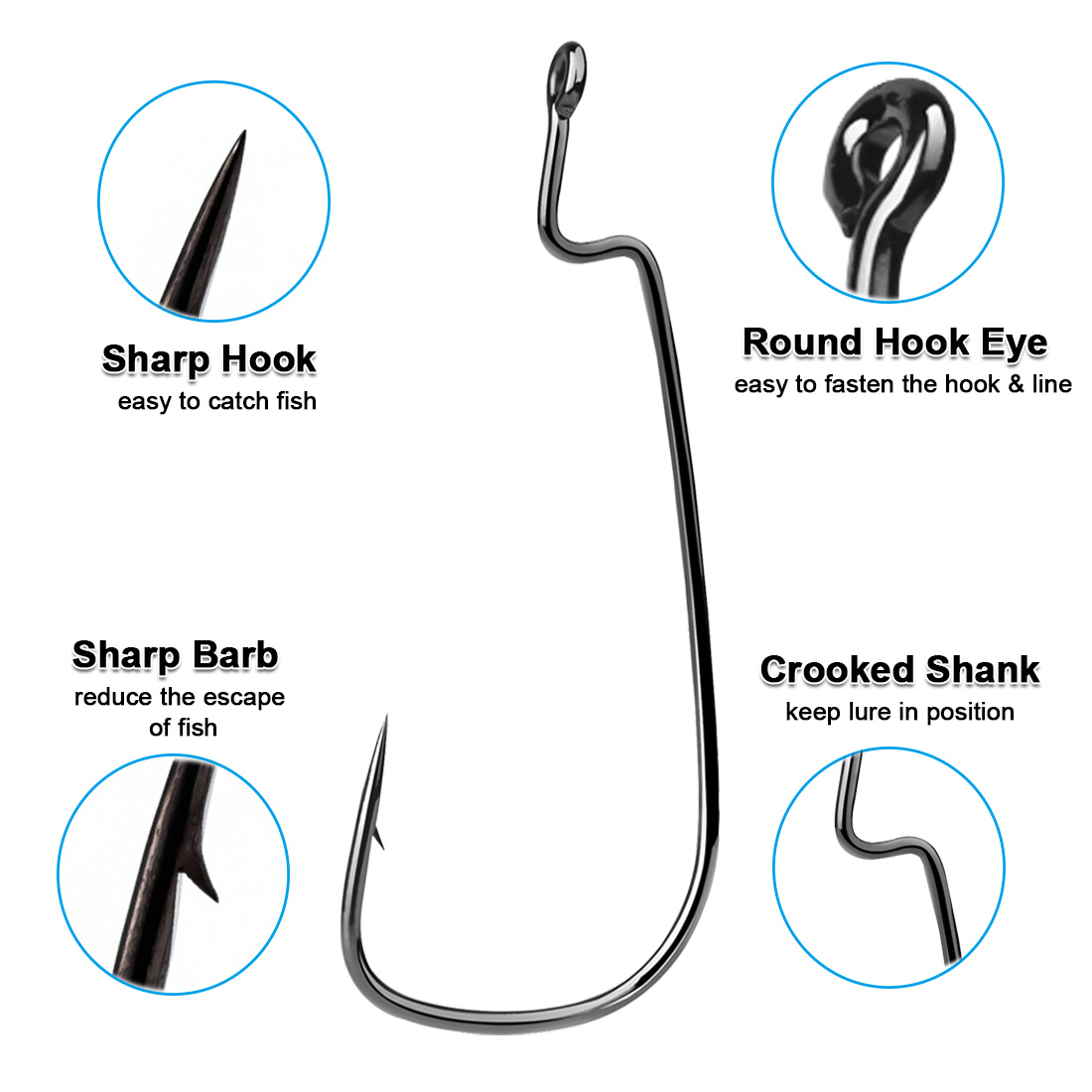 FishTrip 50-100PCS Worm Hook F - đánh giá và giá Fishing Hook Offset