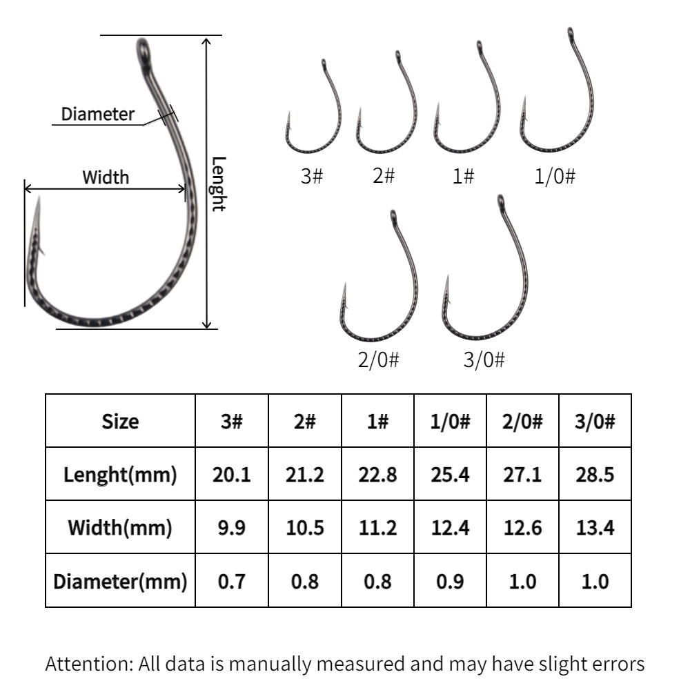 50pcs Wacky Hooks High Carbon  - đánh giá và giá Fishing Hook Barbless