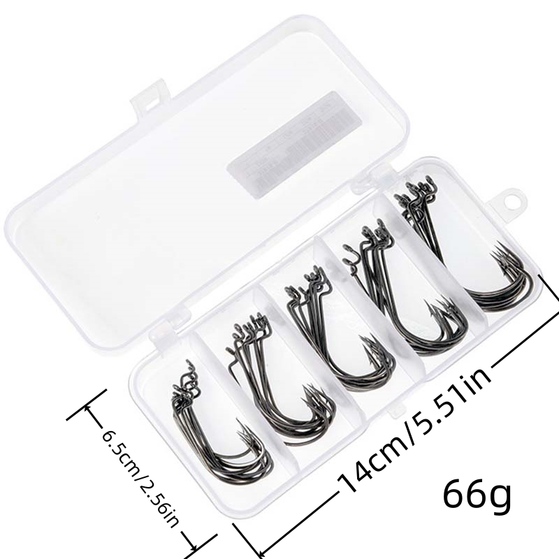 50Pcs/Box High Carbon Steel Fi - đánh giá và giá Fishing Hook Offset