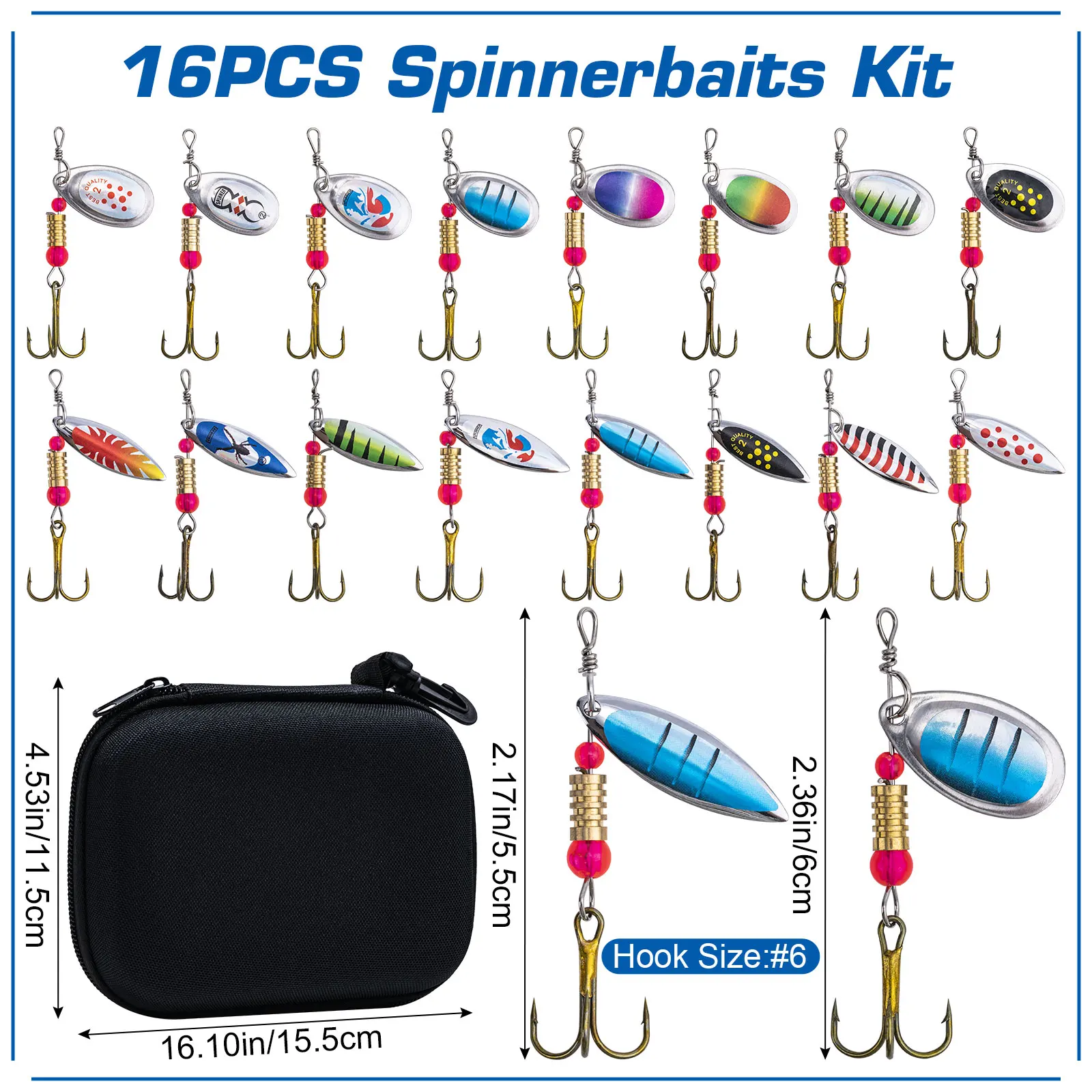 Goture 16pcs/box Spinner Spoon - đánh giá và giá Fishing Hook Size