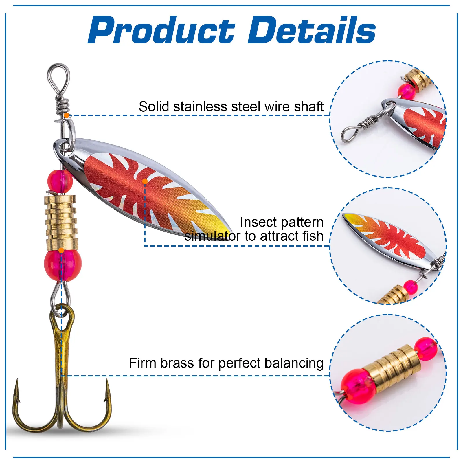 Goture 16pcs/box Spinner Spoon - đánh giá và giá Fishing Hook Size