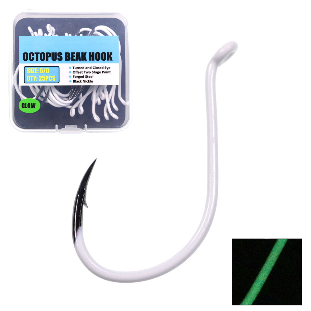 25 Cái/Hộp Dạ Quang Thép Nhập  - đánh giá và giá Fishing Hook Offset