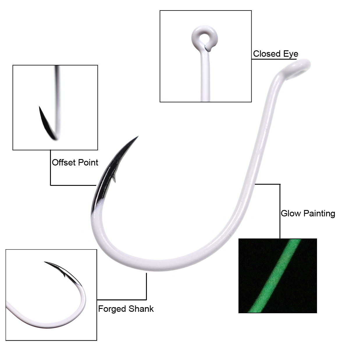 25 Cái/Hộp Dạ Quang Thép Nhập  - đánh giá và giá Fishing Hook Offset