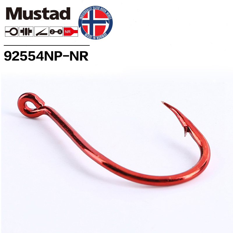 Mustad Đỏ Lớn 2X Tự Sát Thép C - đánh giá và giá Fishing Hook Barbless