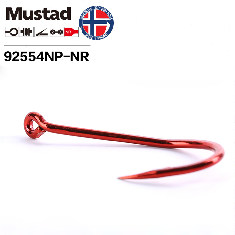 Mustad Đỏ Lớn 2X Tự Sát Thép C - đánh giá và giá Fishing Hook Barbless