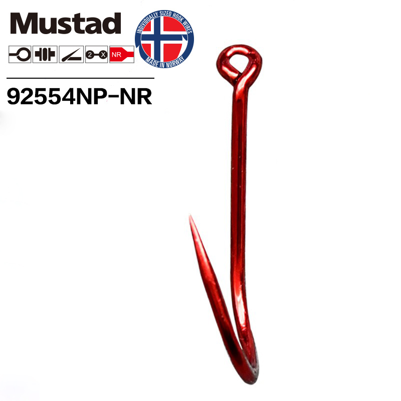 Mustad Đỏ Lớn 2X Tự Sát Thép C - đánh giá và giá Fishing Hook Barbless