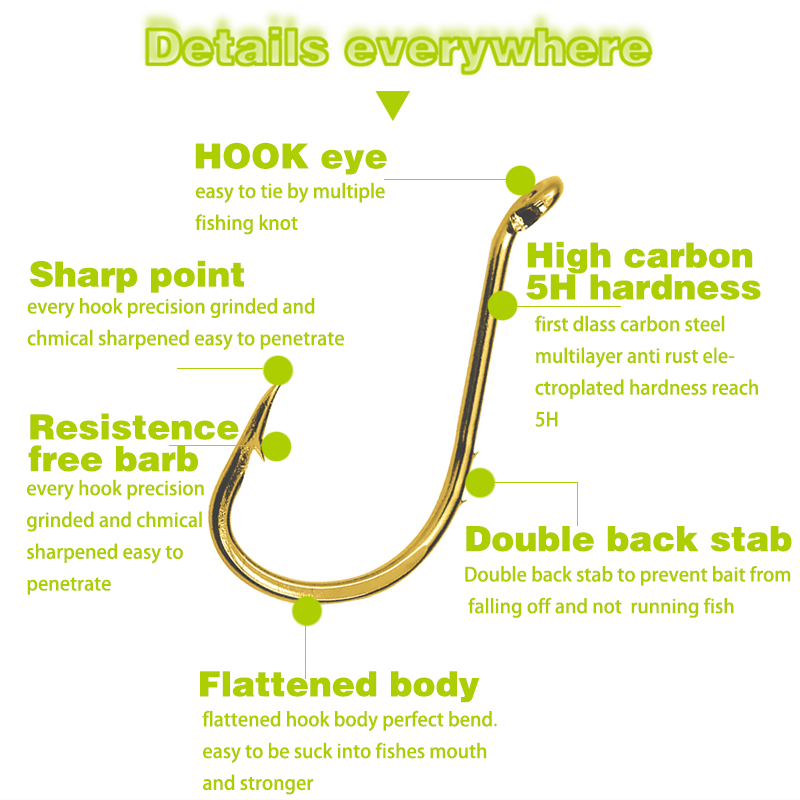 50pcs Fishing Octopus Hooks, S - đánh giá và giá Fishing Hook Circle